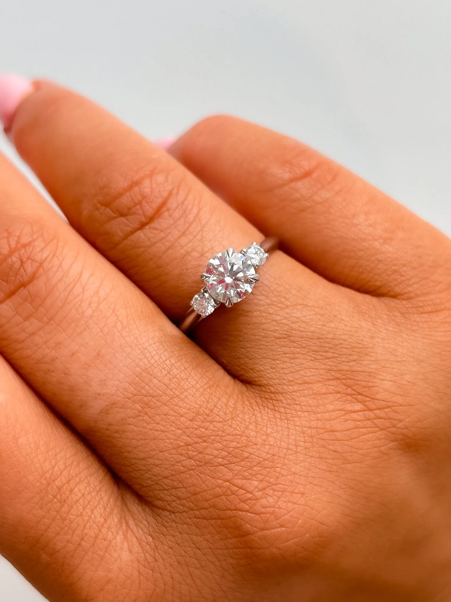 Anna - 18ct White Gold 1.21ct Laboratory Grown Three Stone Round Brilliant Diamond Engagement Ring