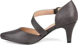 Journee Collection Women's Tillis Cross Strap Pump  Color Taupe Size 9M
