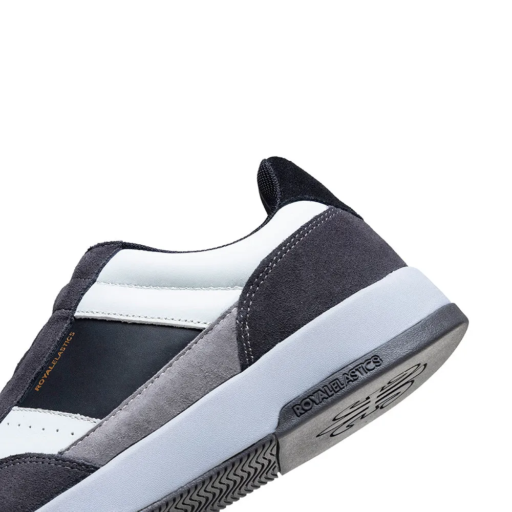 Men's Crown Lux Black Gray Leather Sneakers 07543-098