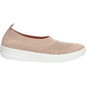 Women's FitFlop Uberknit Slip-On Ballerina Beige Knit Fabric