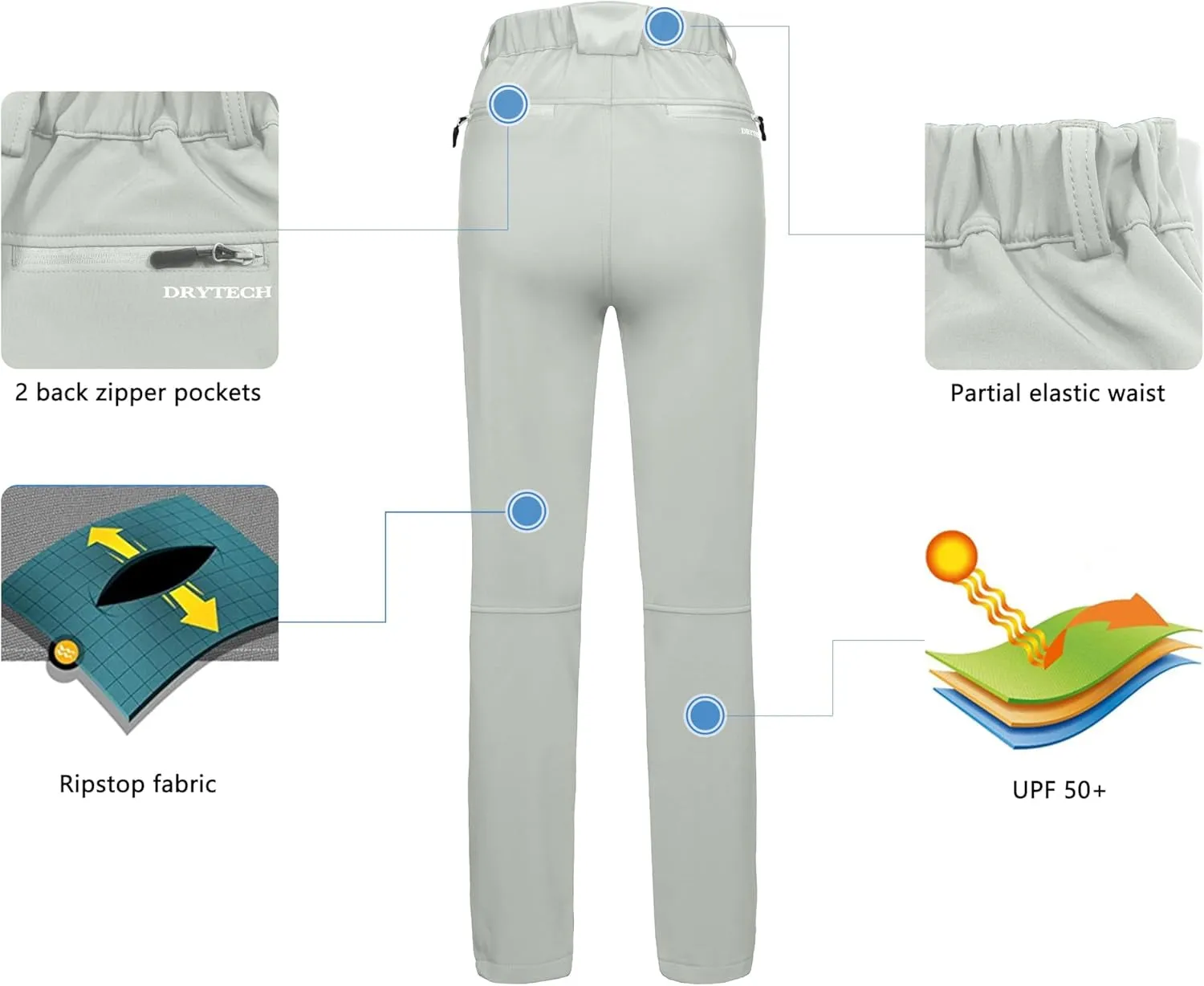 Women’s Softshell Pants, Winter Windproof Snow Pants